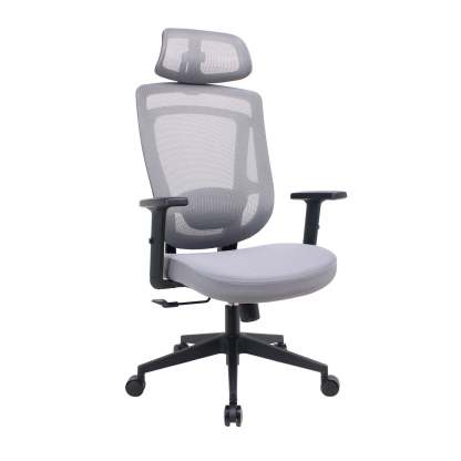 Modern Curved Mesh Metal Reclining Desk Chair with Headrest