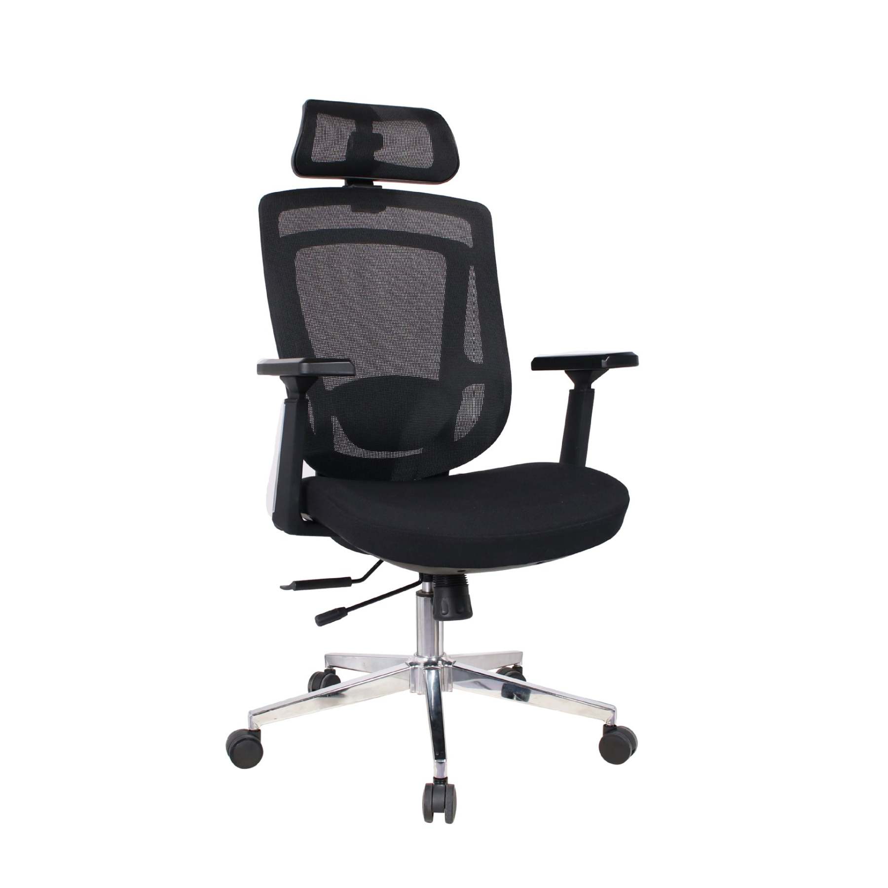 Modern Curved Mesh Metal Reclining Desk Chair with Headrest