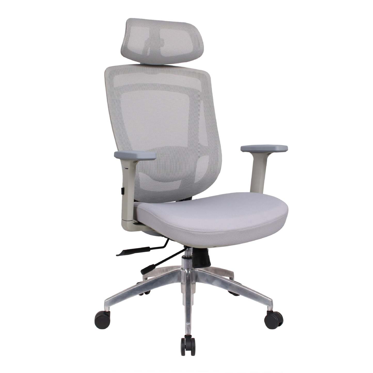 Modern Curved Mesh Metal Reclining Desk Chair with Headrest