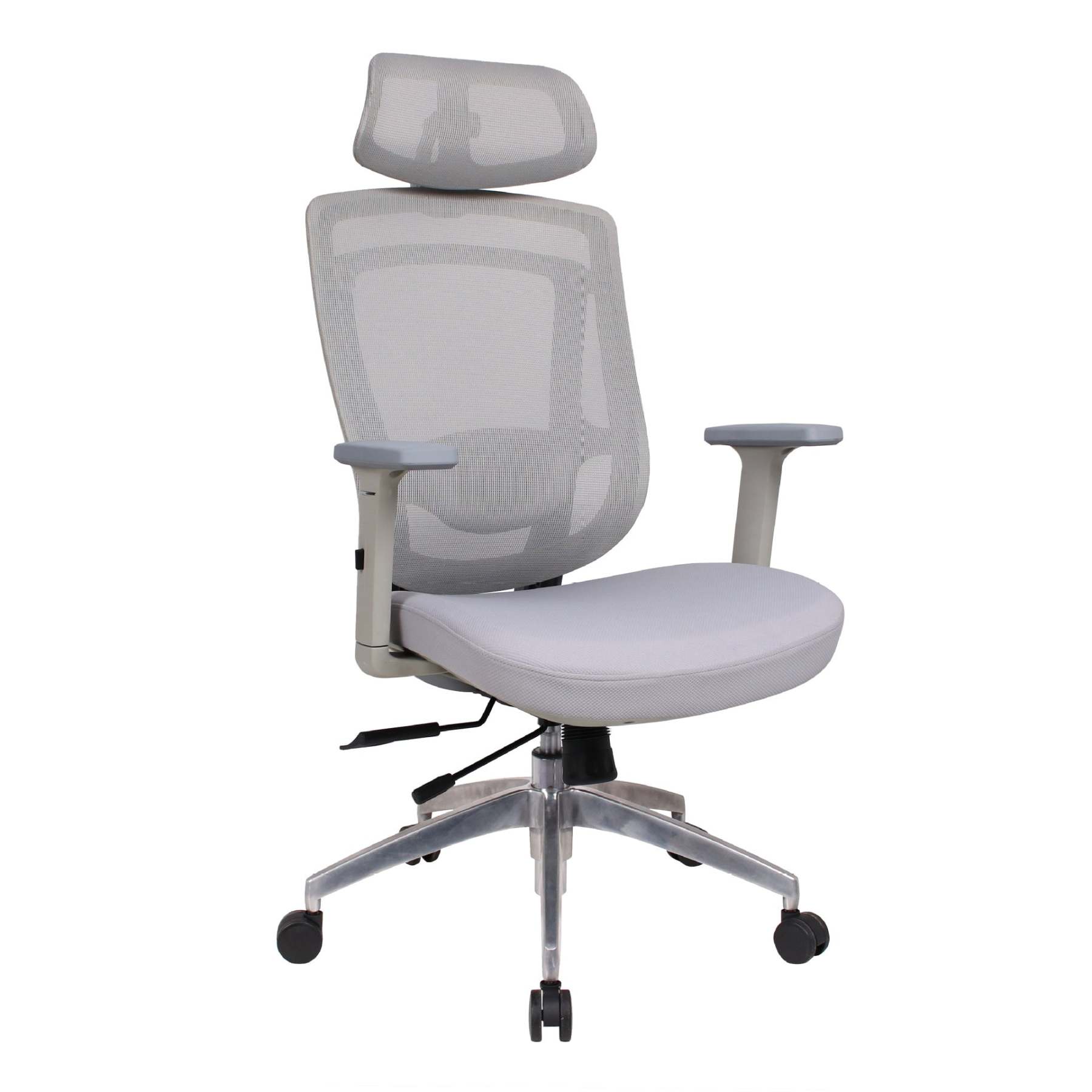 Modern Curved Mesh Metal Reclining Desk Chair with Headrest