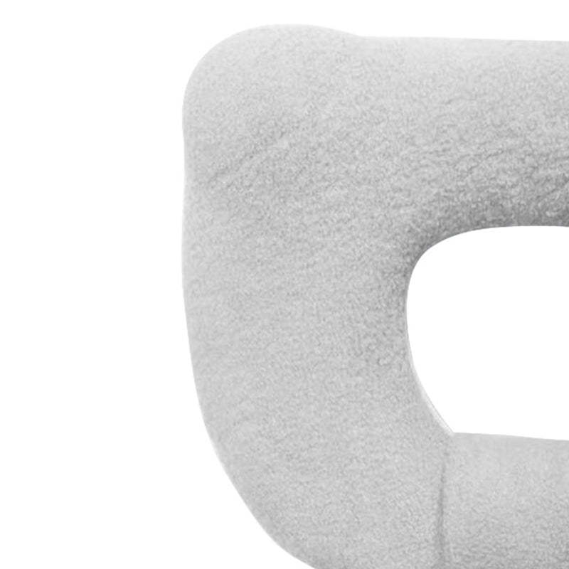 Scandinavian Cream Lambswool Metal Vanity Stool