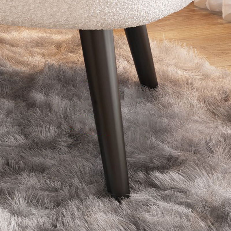 Modern Semicircle Lambswool Steel Accent Chair — Khaki Color