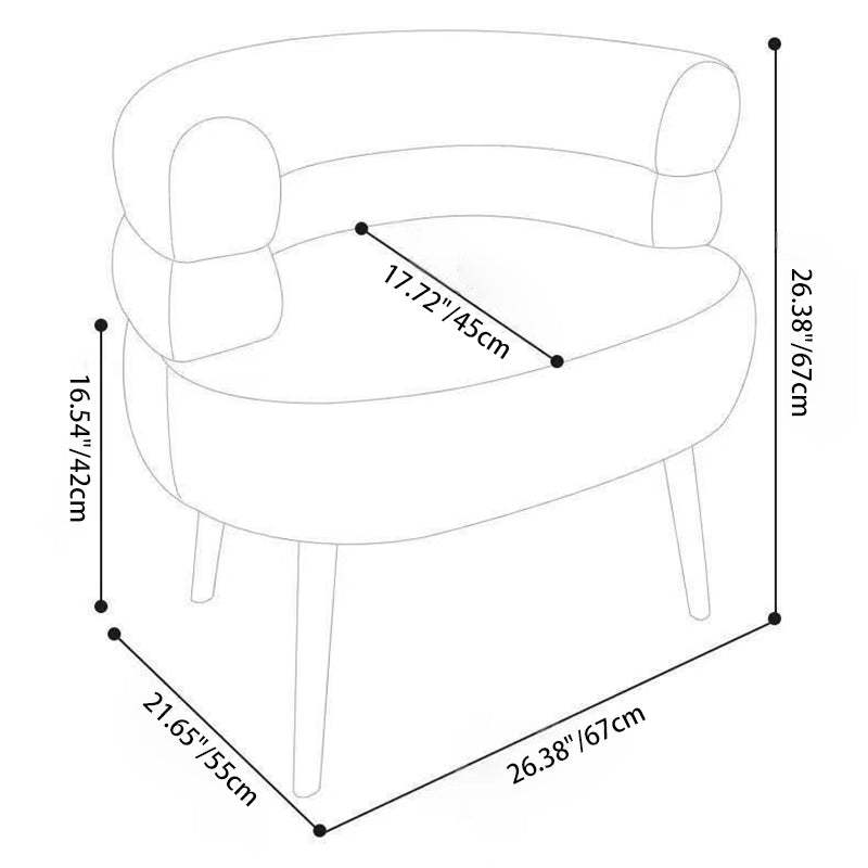 Modern Semicircle Lambswool Steel Accent Chair — Beige