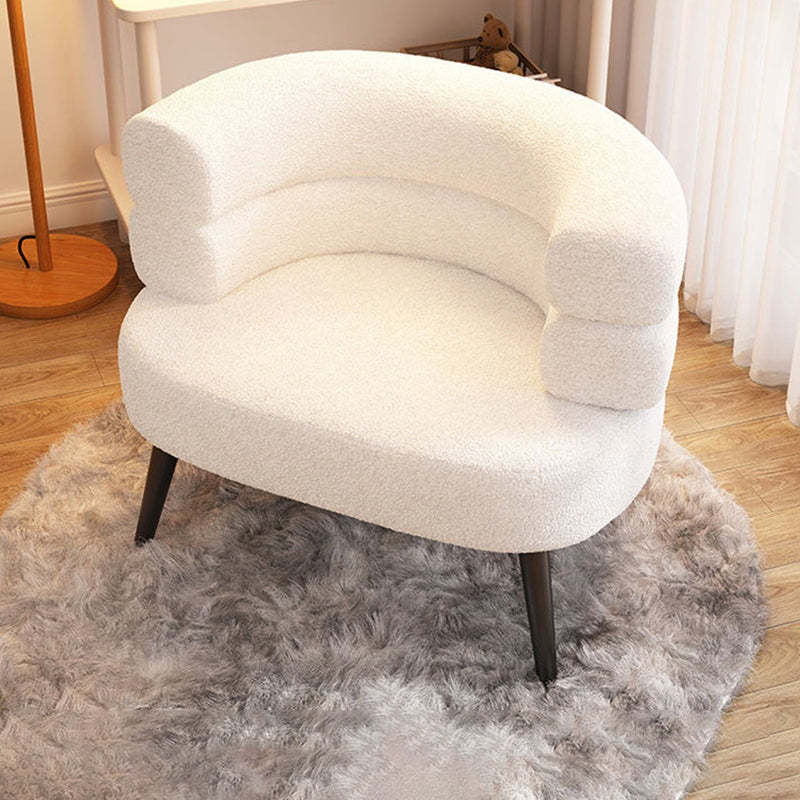 Modern Semicircle Lambswool Steel Accent Chair