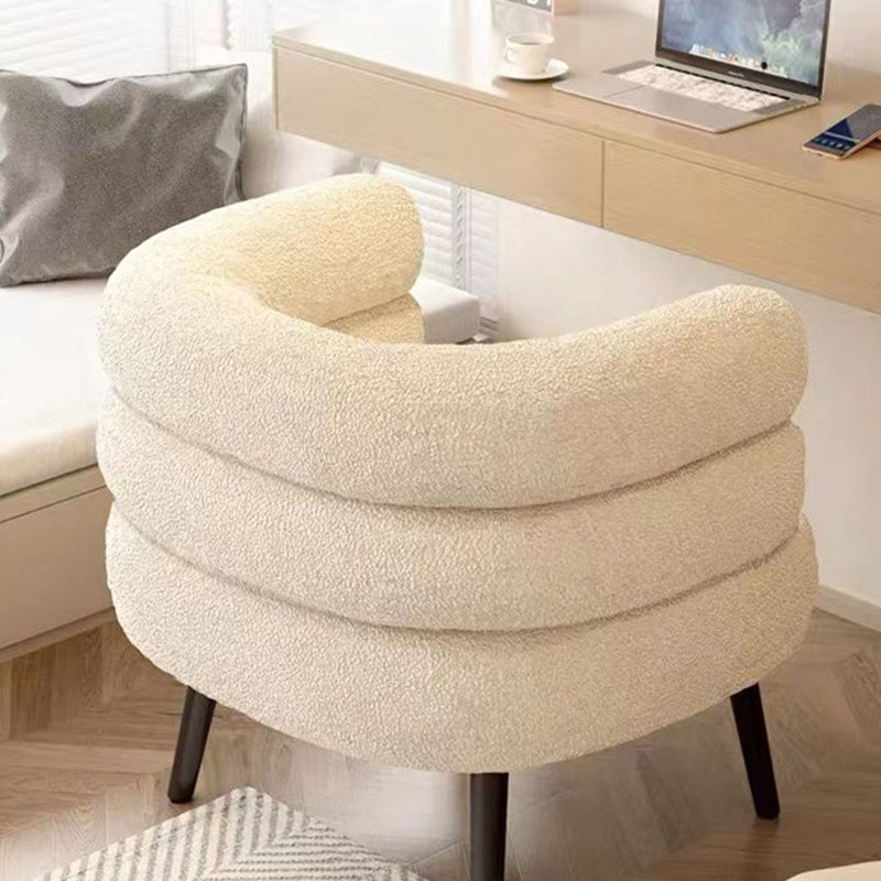 Modern Semicircle Lambswool Steel Accent Chair