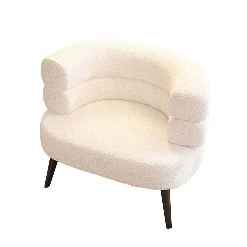 Modern Semicircle Lambswool Steel Accent Chair
