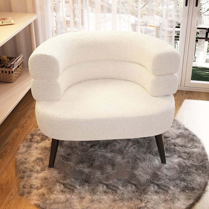 Modern Semicircle Lambswool Steel Accent Chair