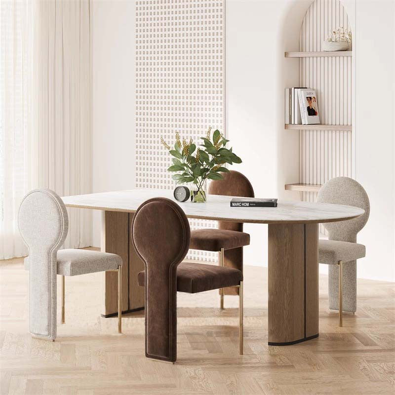Chinese Velvet Iron Dining Chair — Green & Black