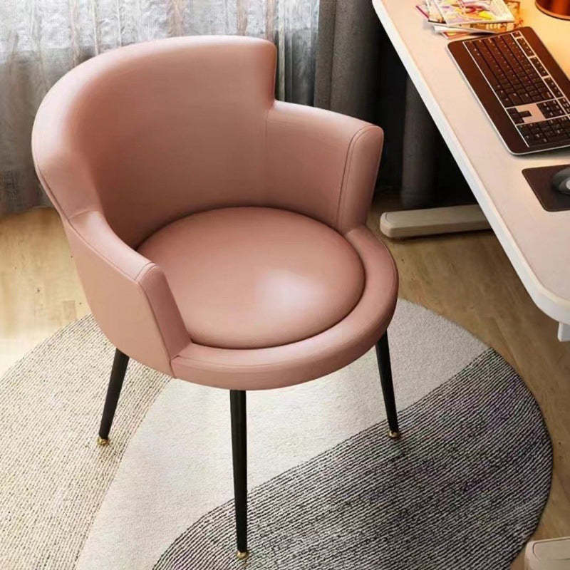 Minimalist Arc Lift Tech Fabric Desk Chair — B -Solid Wood / Light Blue