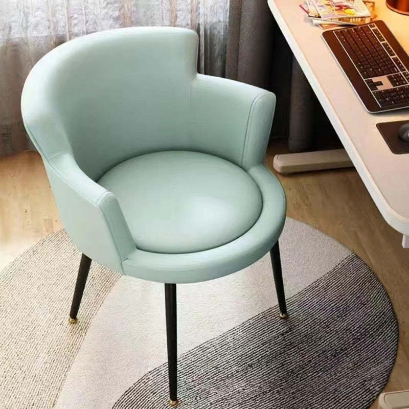 Minimalist Arc Lift Tech Fabric Desk Chair — B -Solid Wood / Beige