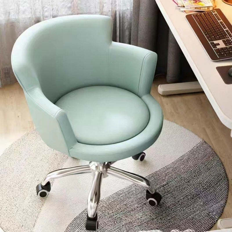 Minimalist Arc Lift Tech Fabric Desk Chair — B -Solid Wood / Blue