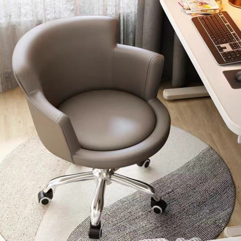 Minimalist Arc Lift Tech Fabric Desk Chair — B -Solid Wood / Pink