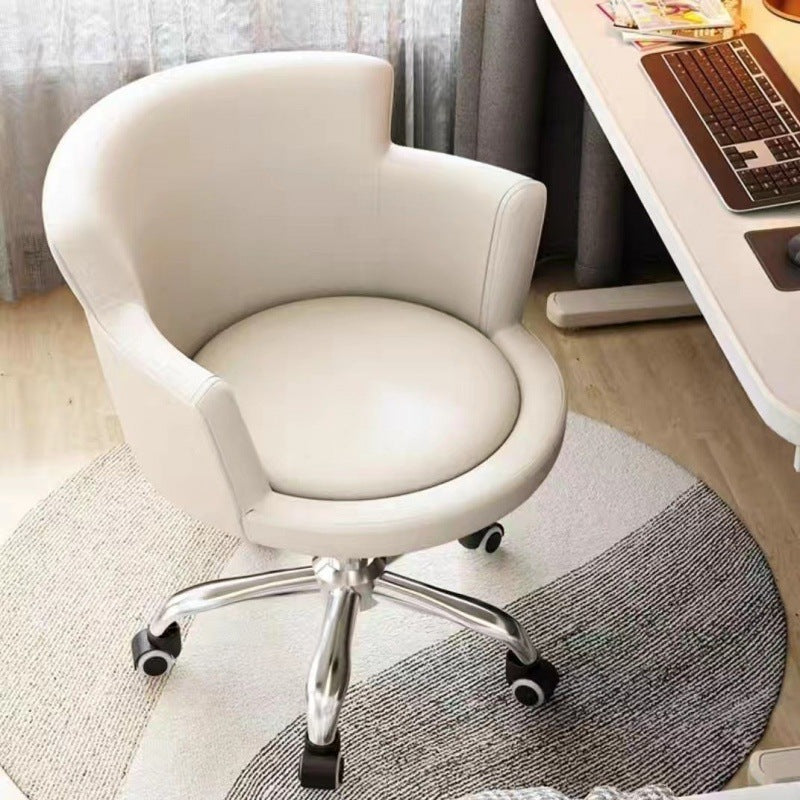 Minimalist Arc Lift Tech Fabric Desk Chair — B -Solid Wood / White
