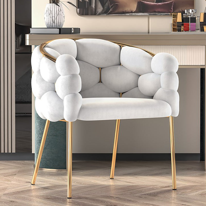 Contemporary Bubble Fabric Metal Vanity Stool