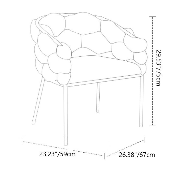 Contemporary Bubble Fabric Metal Vanity Stool