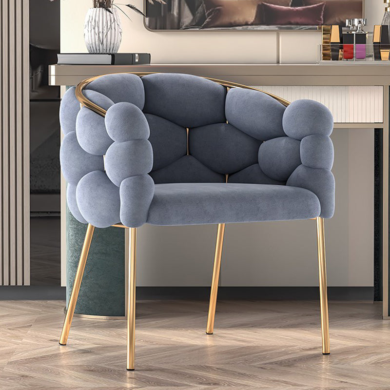 Contemporary Bubble Fabric Metal Vanity Stool