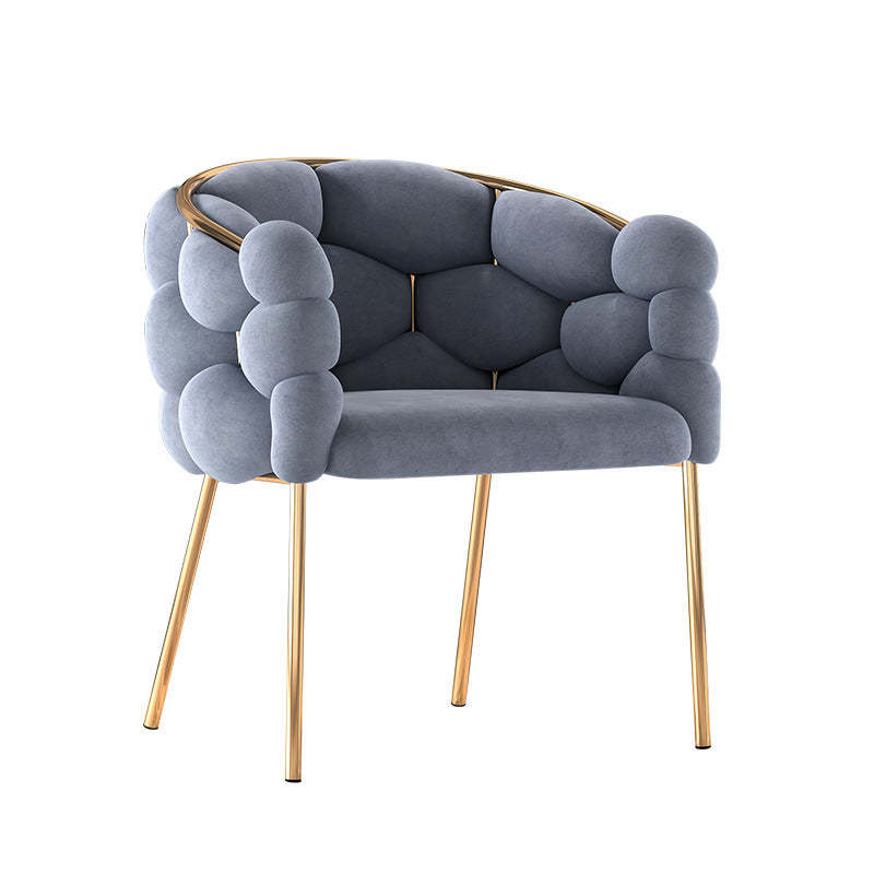 Contemporary Bubble Fabric Metal Vanity Stool
