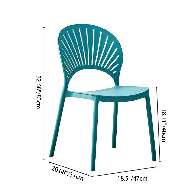Minimalist Hollow Bend Plastic Dining Chair — Yellow