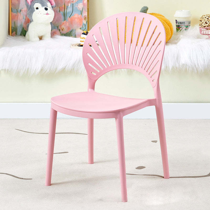 Minimalist Hollow Bend Plastic Dining Chair