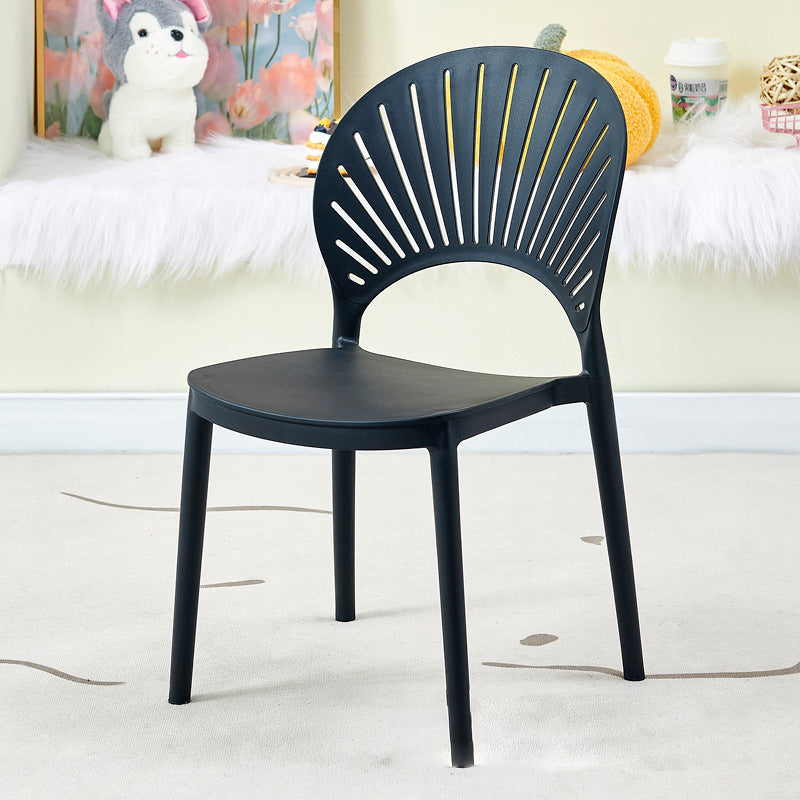 Minimalist Hollow Bend Plastic Dining Chair