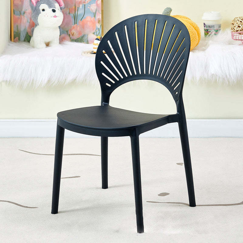 Minimalist Hollow Bend Plastic Dining Chair