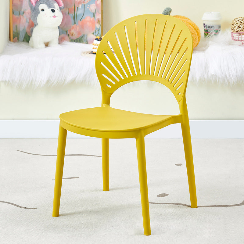 Minimalist Hollow Bend Plastic Dining Chair