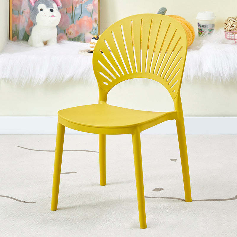 Minimalist Hollow Bend Plastic Dining Chair