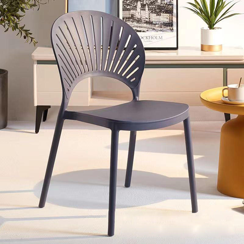 Minimalist Hollow Bend Plastic Dining Chair