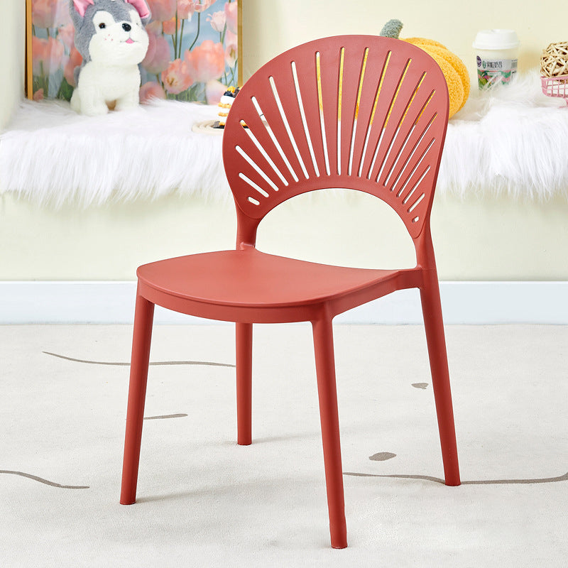 Minimalist Hollow Bend Plastic Dining Chair