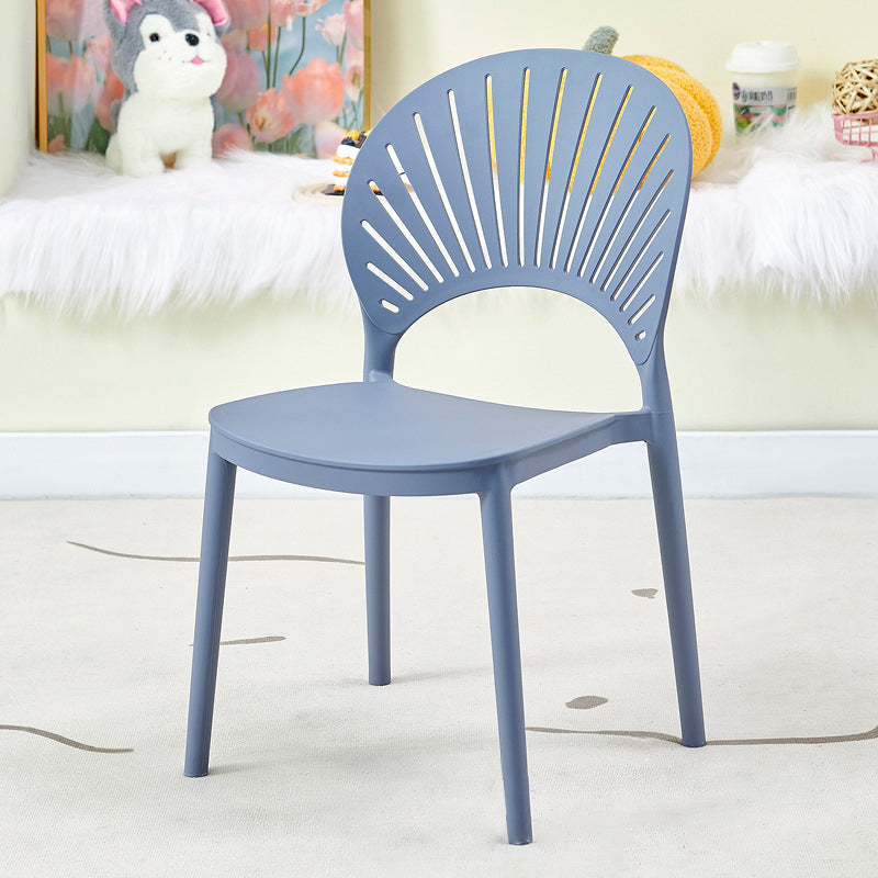 Minimalist Hollow Bend Plastic Dining Chair