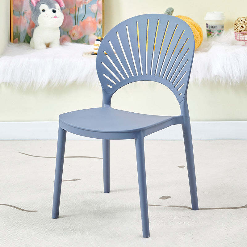 Minimalist Hollow Bend Plastic Dining Chair