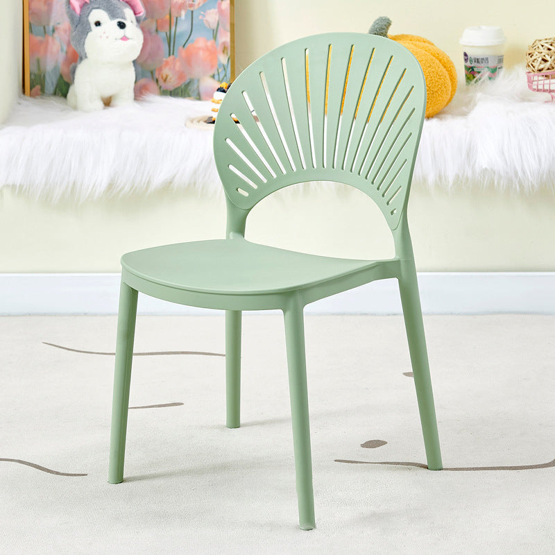 Minimalist Hollow Bend Plastic Dining Chair