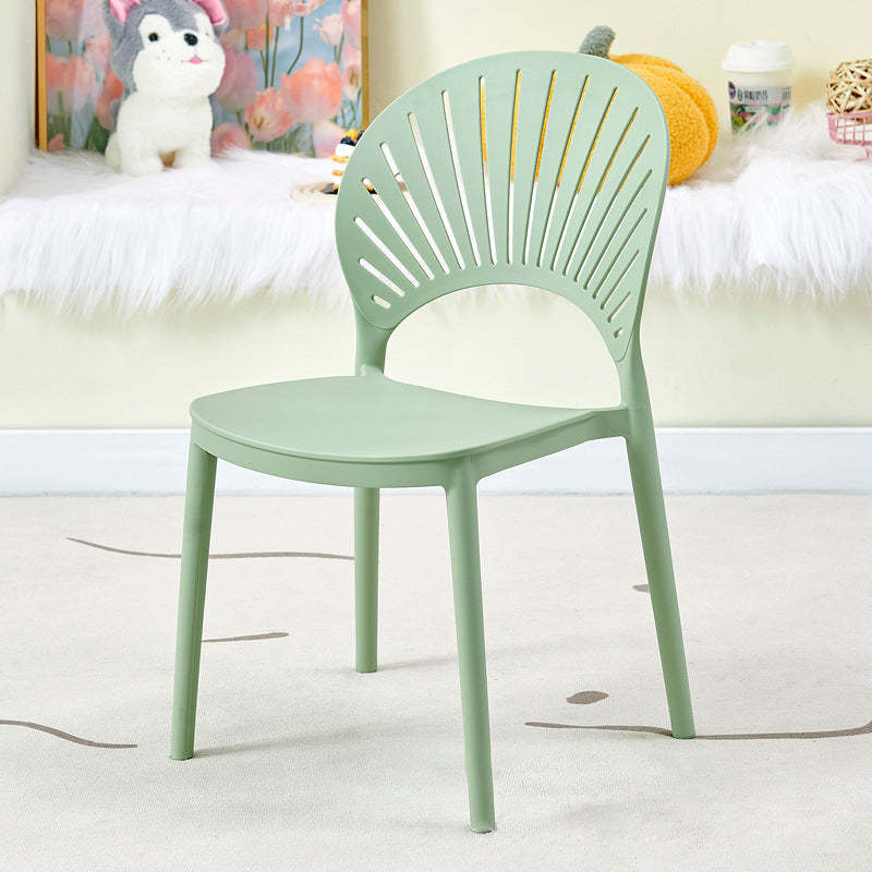 Minimalist Hollow Bend Plastic Dining Chair