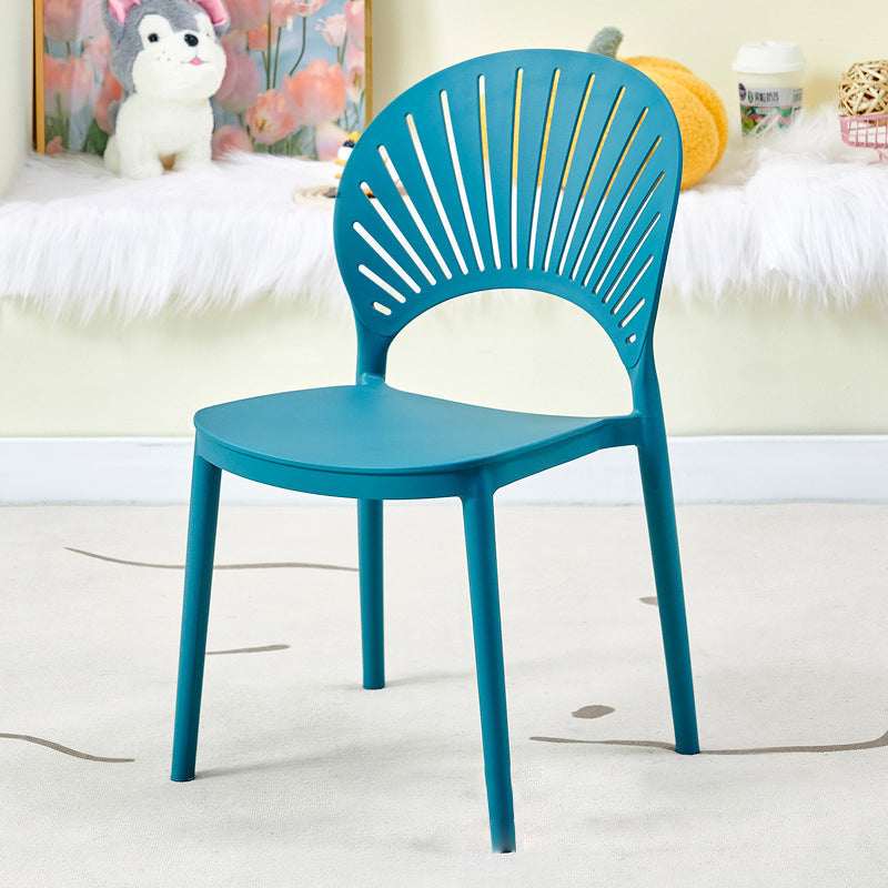 Minimalist Hollow Bend Plastic Dining Chair