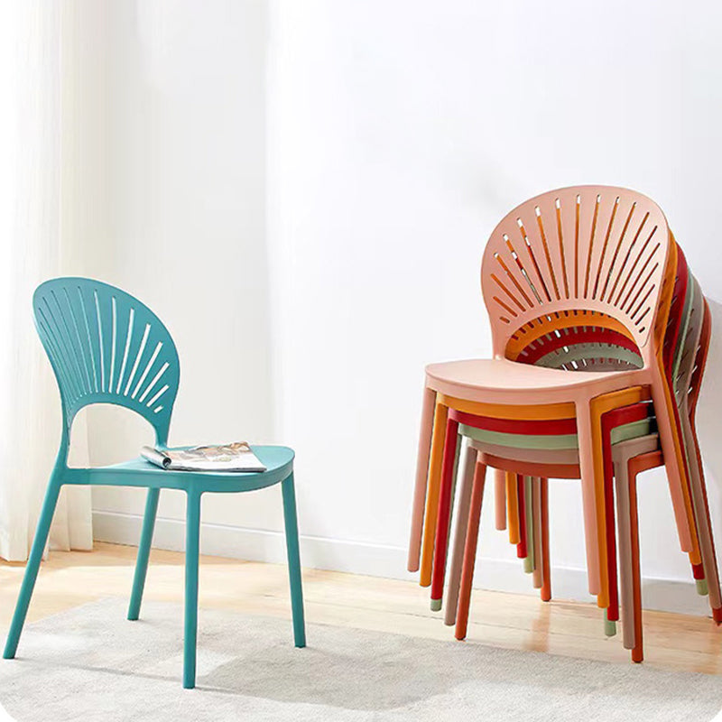 Minimalist Hollow Bend Plastic Dining Chair