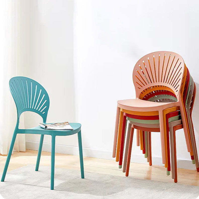 Minimalist Hollow Bend Plastic Dining Chair