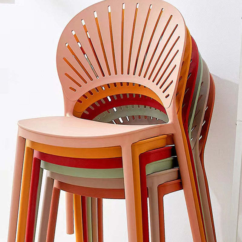 Minimalist Hollow Bend Plastic Dining Chair