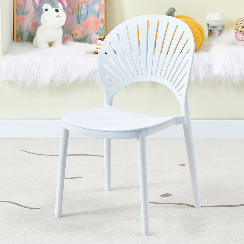 Minimalist Hollow Bend Plastic Dining Chair
