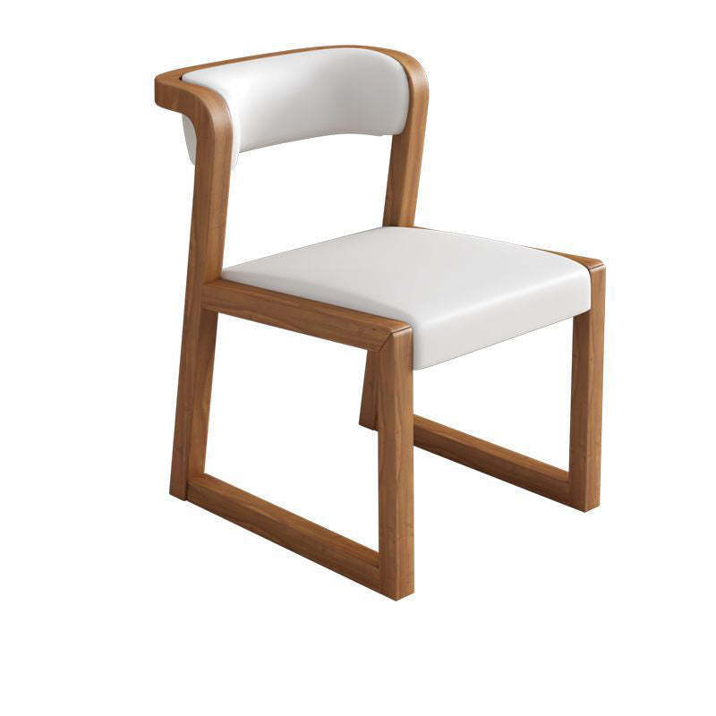 Chinese Bent Leather Wood Dining Chair