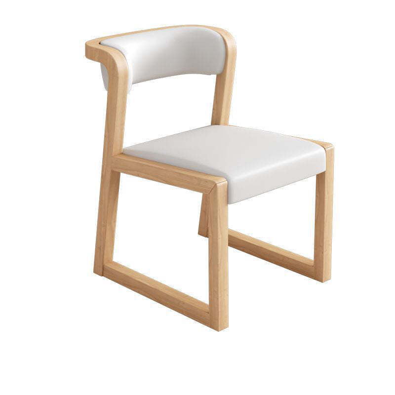 Chinese Bent Leather Wood Dining Chair