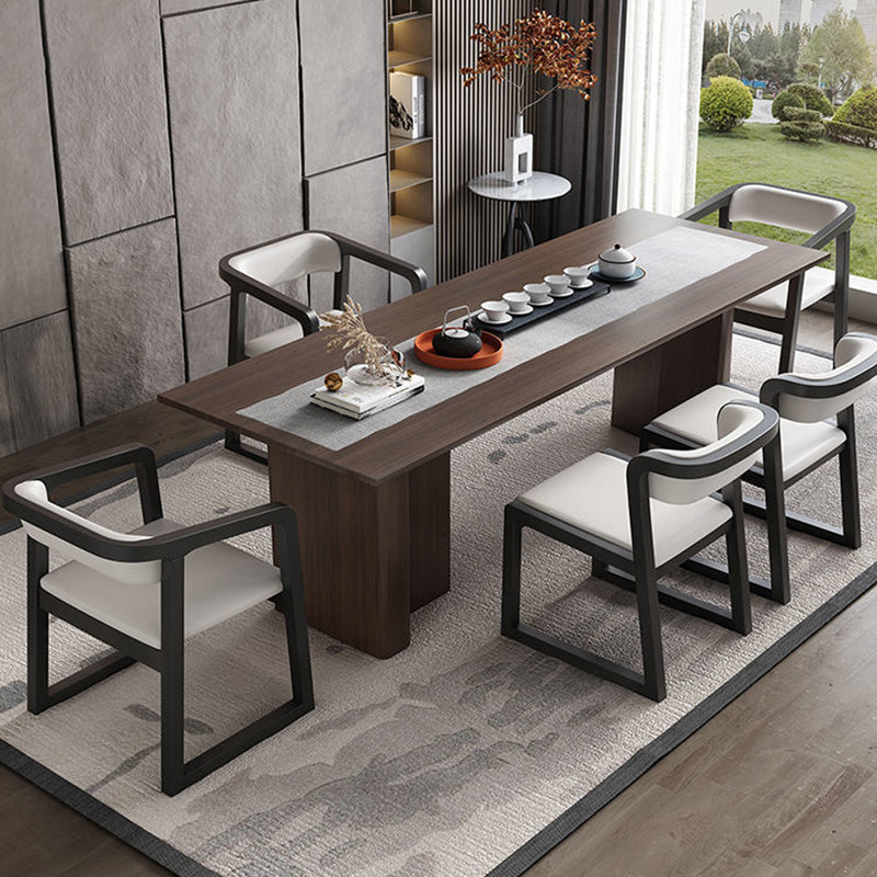 Chinese Bent Leather Wood Dining Chair