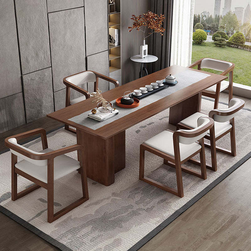 Chinese Bent Leather Wood Dining Chair