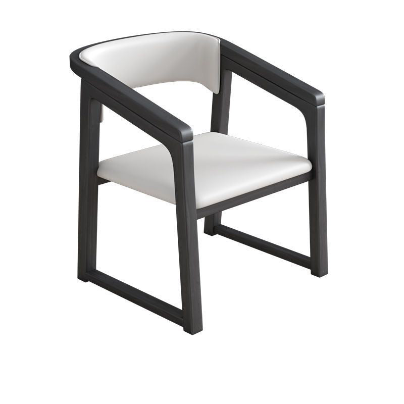 Chinese Bent Leather Wood Dining Chair