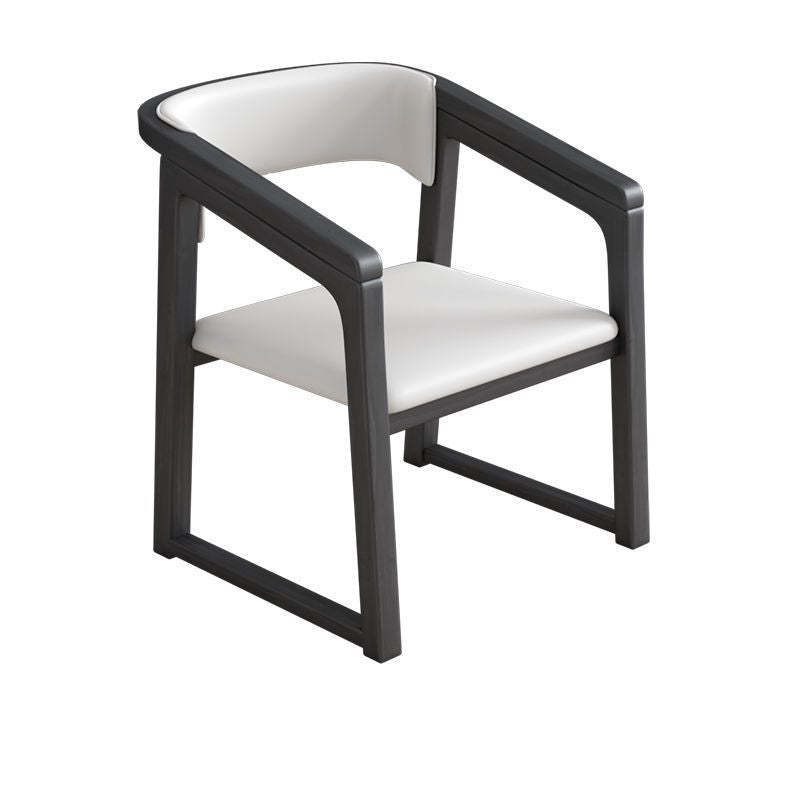 Chinese Bent Leather Wood Dining Chair