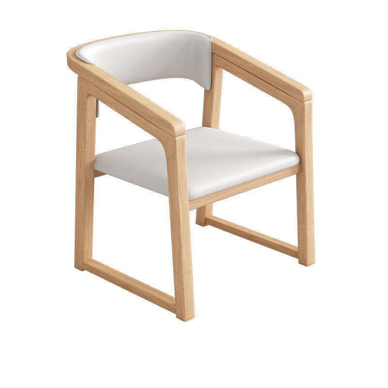 Chinese Bent Leather Wood Dining Chair