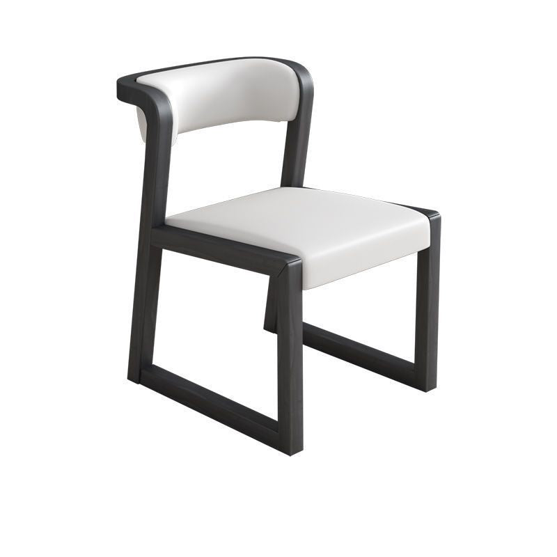 Chinese Bent Leather Wood Dining Chair