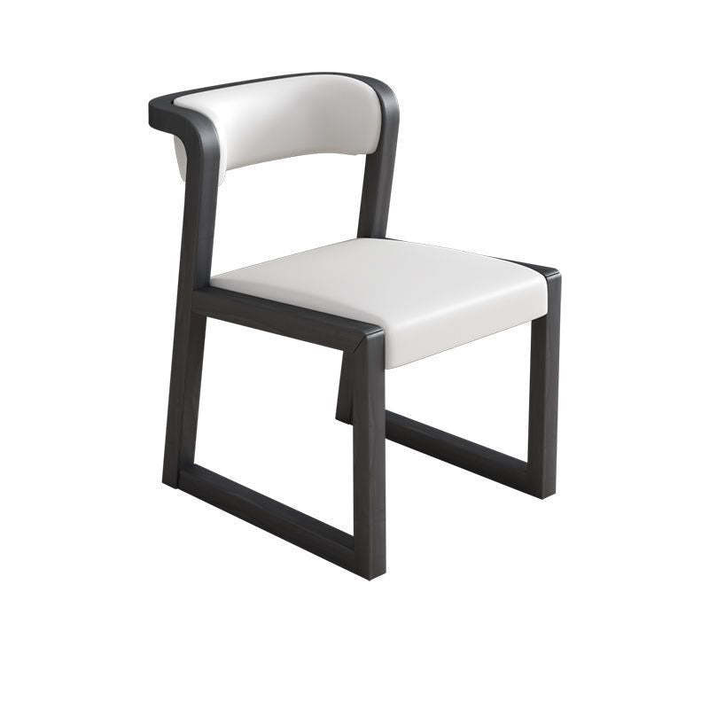 Chinese Bent Leather Wood Dining Chair