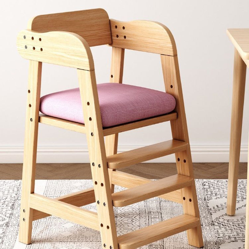 Modern Kids Fabric Rubberwood Dining Chair — Gray