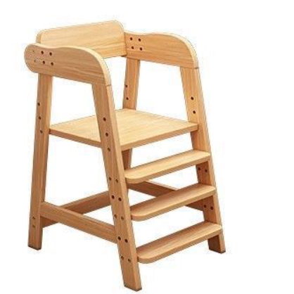 Modern Kids Fabric Rubberwood Dining Chair