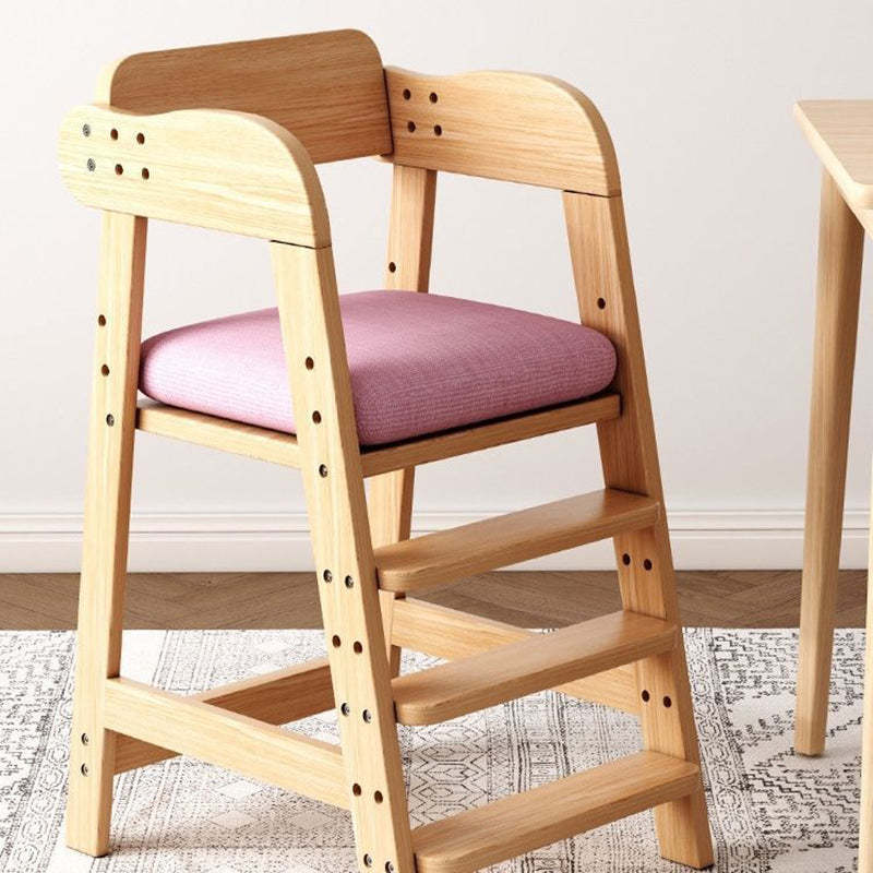 Modern Kids Fabric Rubberwood Dining Chair — Gray